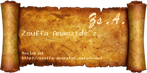 Zsuffa Anasztáz névjegykártya